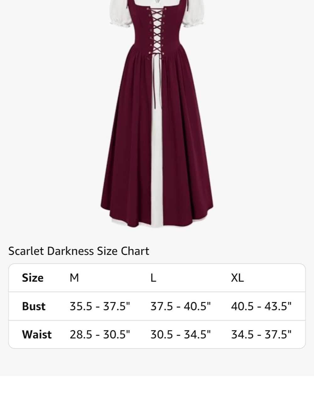 Scarlet Darkness Lace-Up Burgundy Maxi Skirt Dress